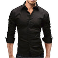 Men's simple dress fashion slim long sleeve shirt