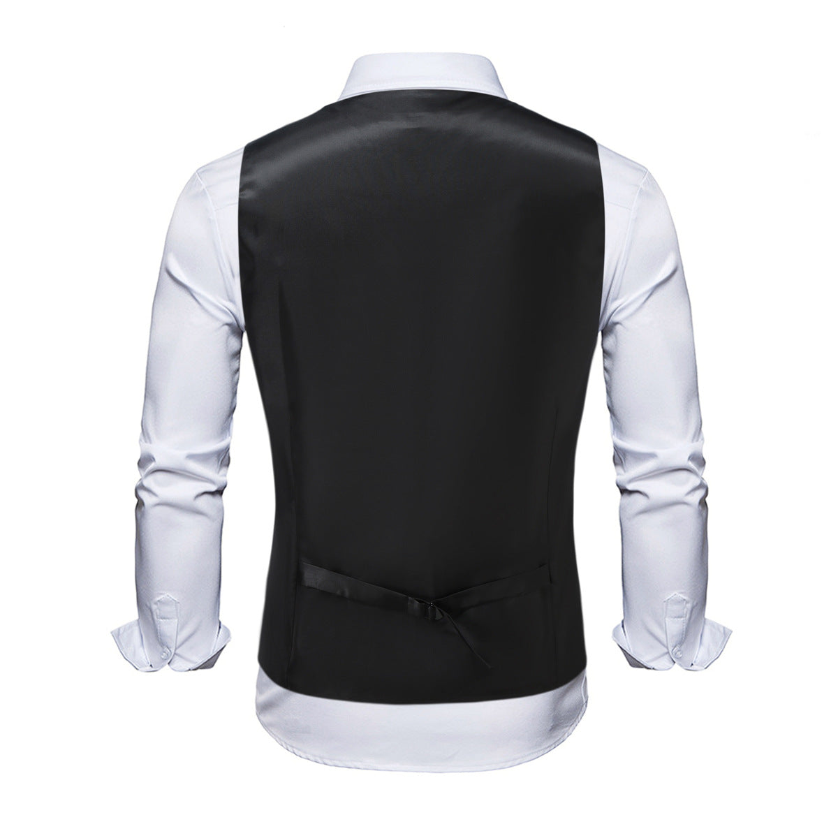 Men's Paisley jacquard vest black silver autumn winter