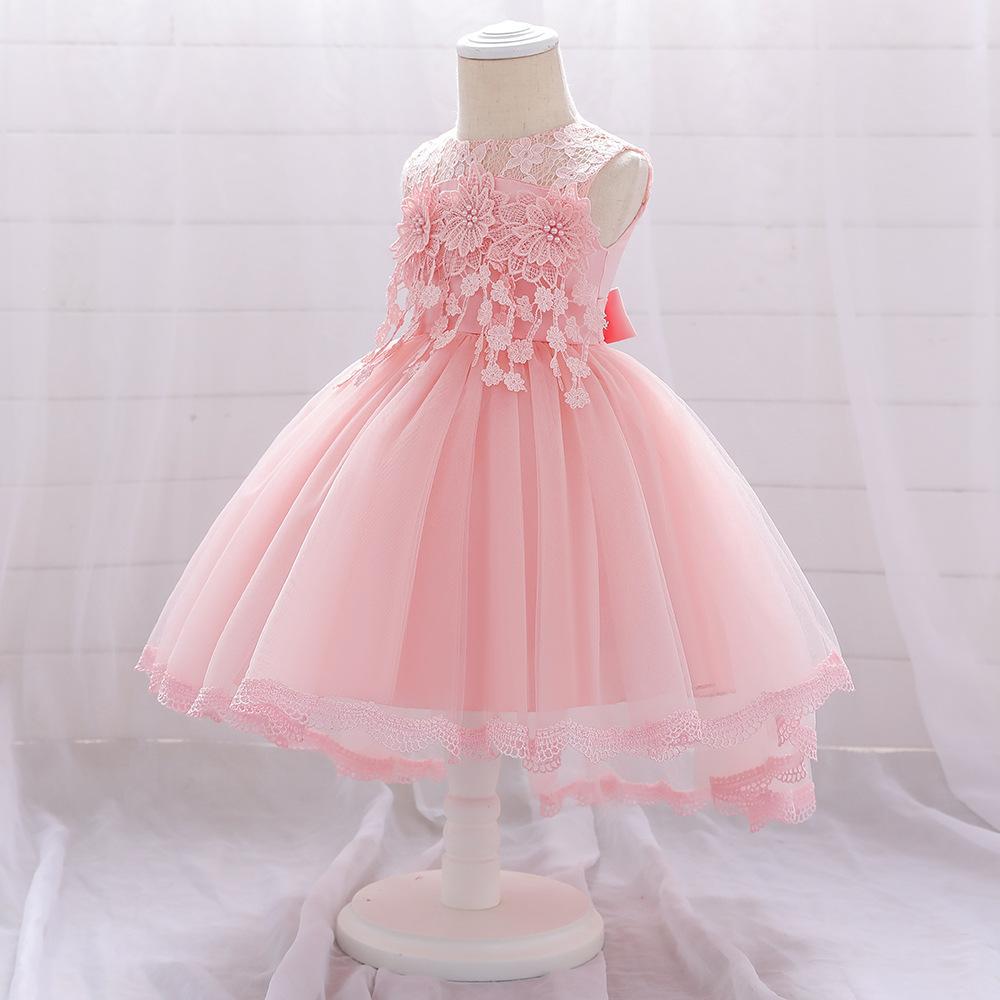 Girls pink lace princess dress with Tulle skirt