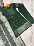 3pcs women stitched organza Embroidery suit