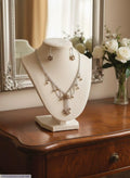 Silver plated crystal Necklace set for women wedding party wear