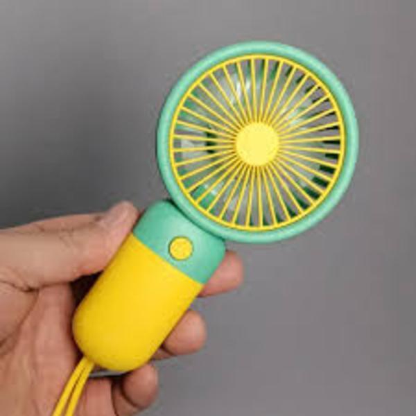 (Mkz)USB Rechargeable Mini Fan Yellow Mint Green