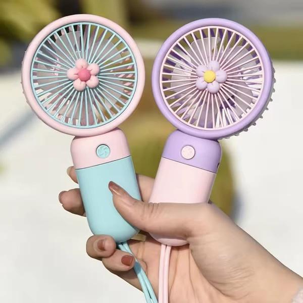 (Mkz)USB Rechargeable Mini Fan Yellow Mint Green