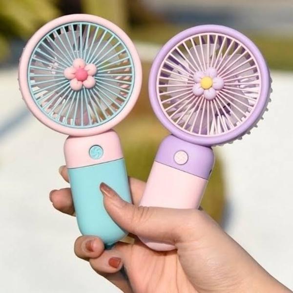 (Mkz)USB Rechargeable Mini Fan Yellow Mint Green