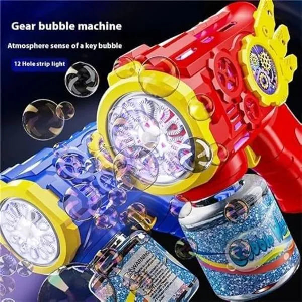 (Mkz)Kids Bubble Gun with LED Light & 100ML Solution