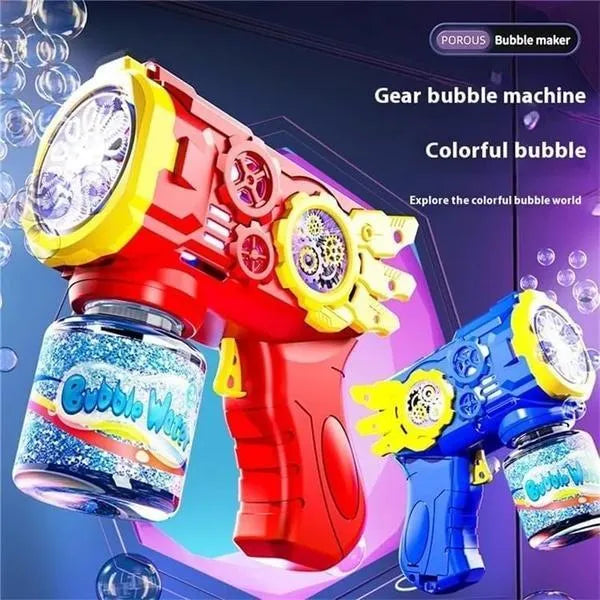 (Mkz)Kids Bubble Gun with LED Light & 100ML Solution