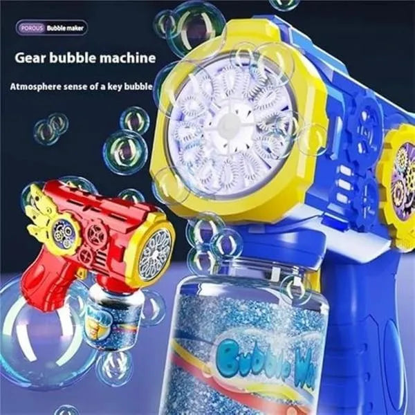 (Mkz)Kids Bubble Gun with LED Light & 100ML Solution