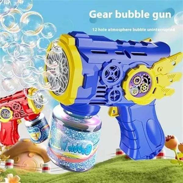 (Mkz)Kids Bubble Gun with LED Light & 100ML Solution