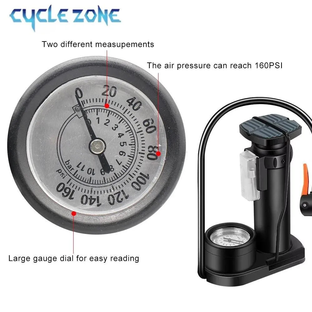 (Mkz)Portable Air Pump with Gauge & French Handle