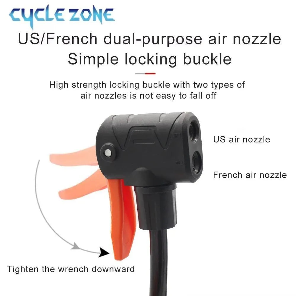 (Mkz)Portable Air Pump with Gauge & French Handle