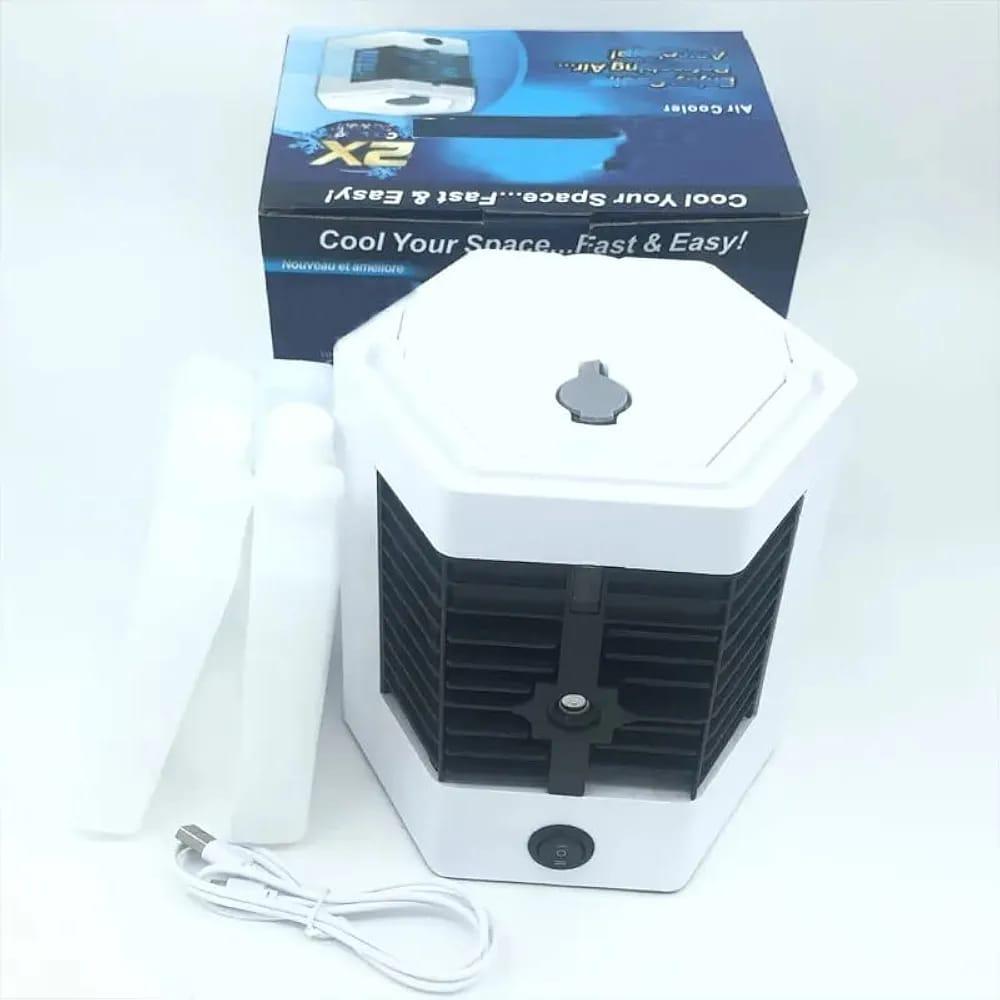 (Mkz)Portable Mini Air Cooler White ABS Compact