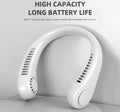 (Mkz)Rechargeable Neck Fan White Bladeless Cooling