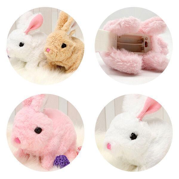 (Mkz)Plush Walking Rabbit Toy for Kids 1-10 Years